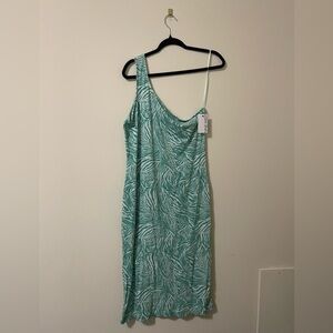 NWT Nine West One Shoulder Ribbed Dress -‎ XXL